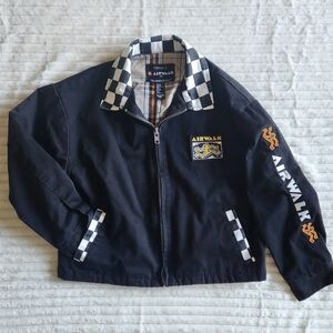 Airwalk Forever 21 Collaboration Kids Black Skater Jacket with Checkered Accents